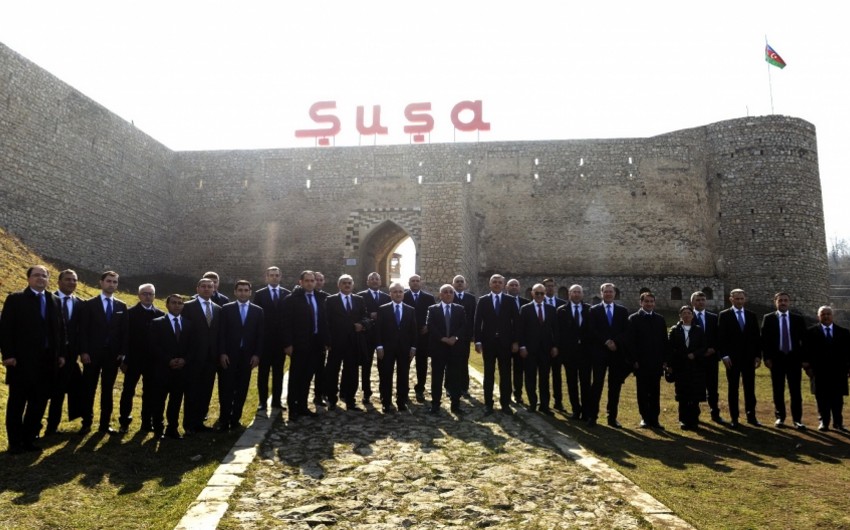 Prime Minister Ali Asadov and head of the Presidential Administration Samir Nuriyev visited Shusha